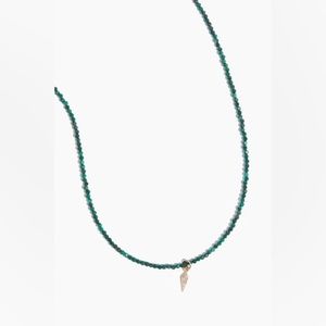 Pave Diamond and Malachite Necklace